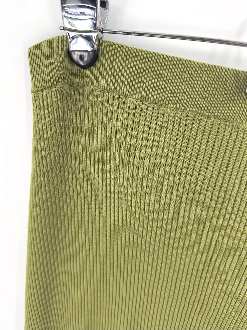 Mint Velvet Green Ribbed Tank Midi Skirt Matching Set Knit Size L Large